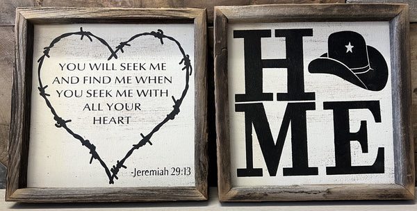 10" x 10" Reclaimed Wood Signs