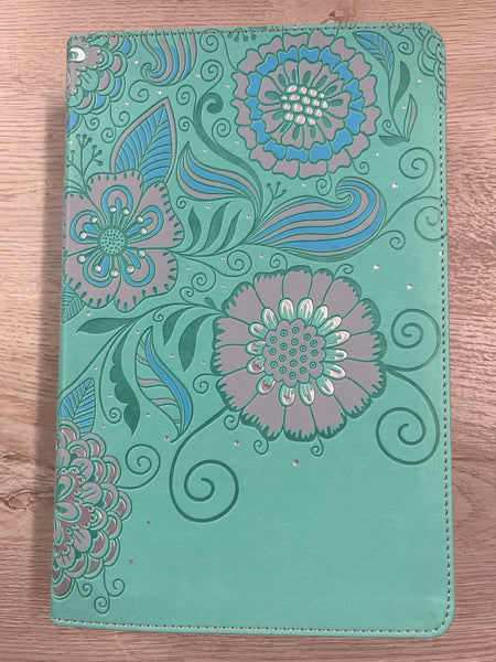 NLT Girls Life Application Study Bible - LeatherLike Seafoam Teal Soft Cover