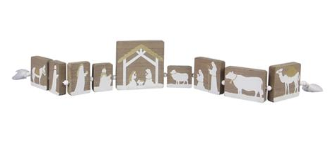 WOOD CHRISTMAS NATIVITY GARLAND