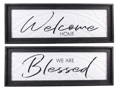 Welcome Home and We are blessed signs