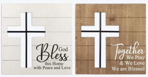 Cross Wall Hanging with metal Cross insert