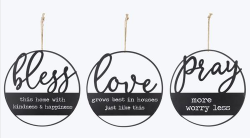 Bless, Love, Pray Wall Signs