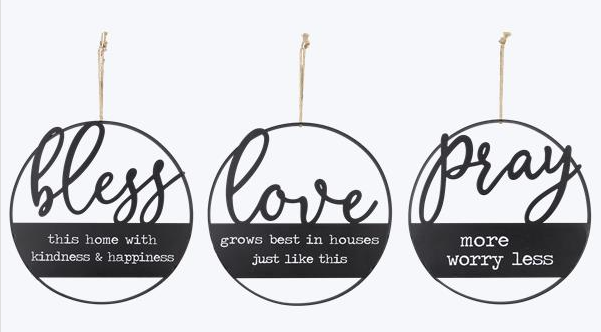 Bless, Love, Pray Wall Signs