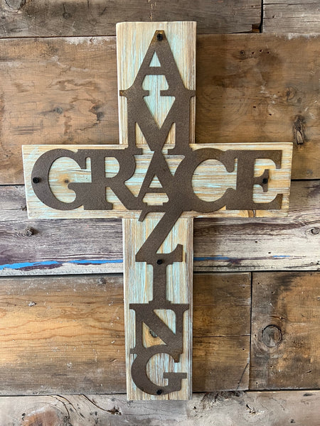 Amazing Grace Cross Wall Sign