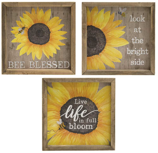 Bee Blessed Sunflower Box signs