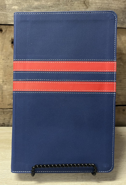 NIV College Devotional Bible Leather Navy/Red
