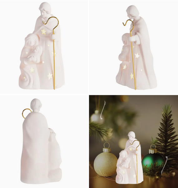 Light up LED Holy Family Nativity w/Staff