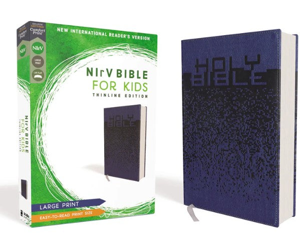 NIrV, Bible for Kids, Large Print, Comfort Print: Thinline Edition blue