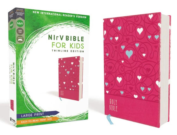 NIrV, Bible for Kids, Large Print, Comfort Print: Thinline Edition pink