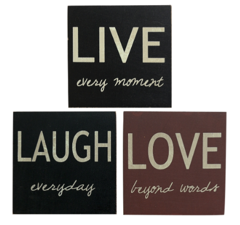 LIVE, LAUGH, LOVE Square Block