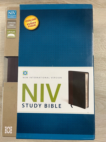 NIV Study Bible,Leathersoft, Chocolate/Black