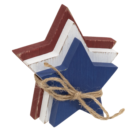 Wooden Red, White, & Blue Star Bundle