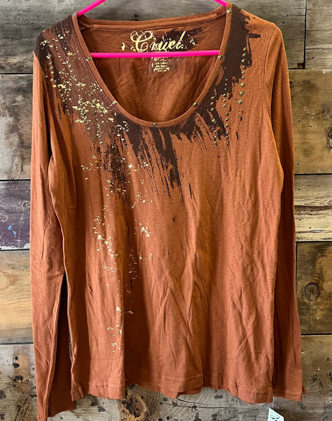 Cruel Girl Ladies Rust Top
