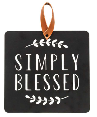 Simply Blessed Metal Sign