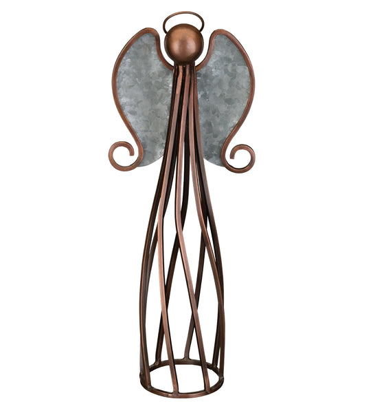 Galvanized Finial Angel Decor 12"