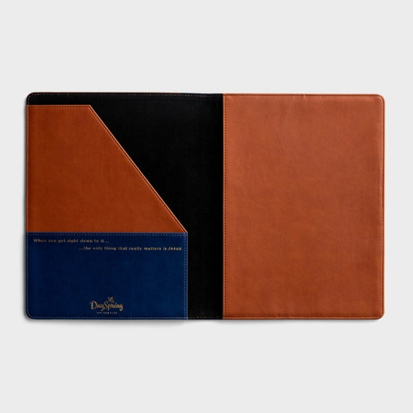 Executive Portfolio - Brown with Navy Trim