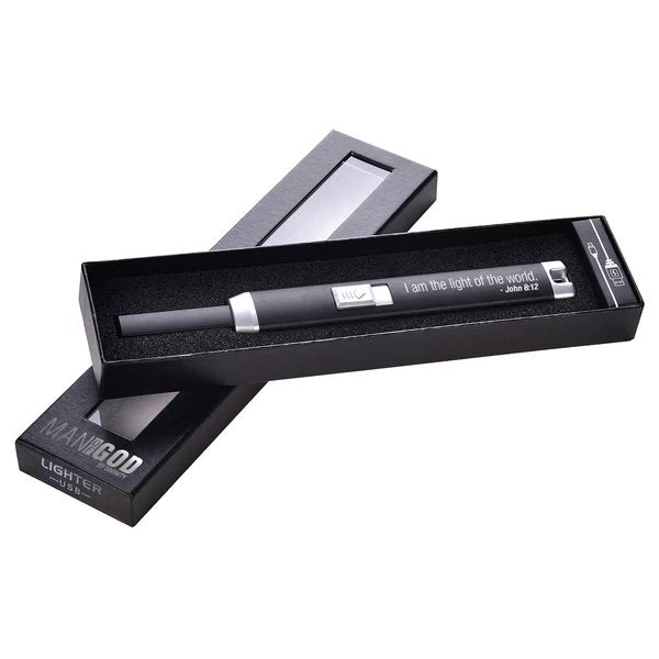 Man of God Black USB Arc Lighter