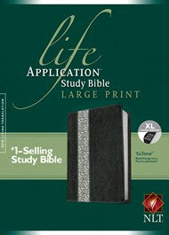 NLT Life Application Study Bible Large Print - Floral  Leather Like